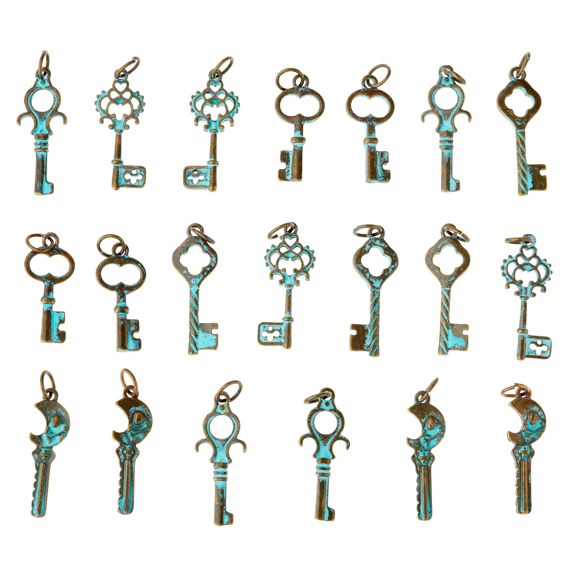Found Objects™ Patina Key Charms By Bead Landing™